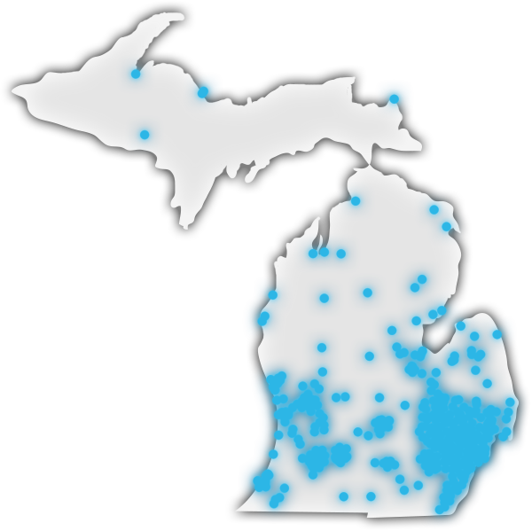 8 Mile Vodka Location Heat Map